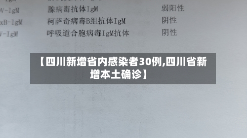 【四川新增省内感染者30例,四川省新增本土确诊】
