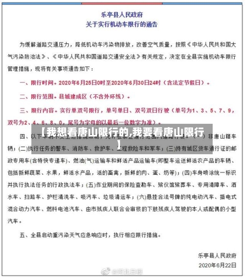 【我想看唐山限行的,我要看唐山限行】-第2张图片