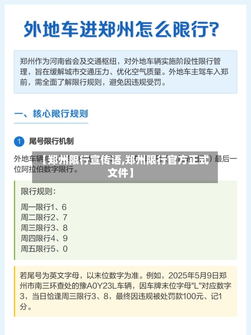 【郑州限行宣传语,郑州限行官方正式文件】