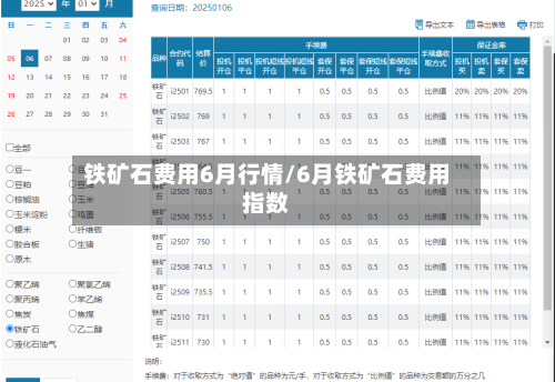 铁矿石费用6月行情/6月铁矿石费用指数-第3张图片