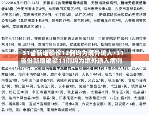 31省新增确诊12例均为境外输入/31省份新增确诊11例均为境外输入病例-第2张图片