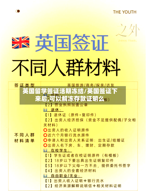 英国留学签证活期冻结/英国签证下来后,可以解冻存款证明么-第2张图片