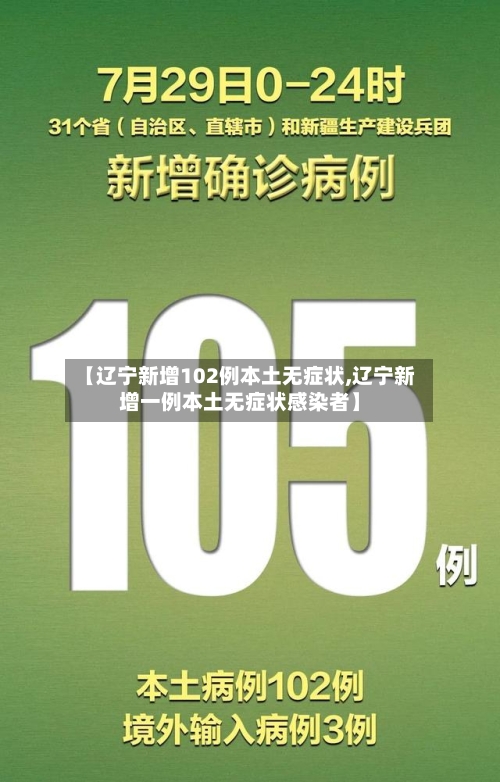 【辽宁新增102例本土无症状,辽宁新增一例本土无症状感染者】