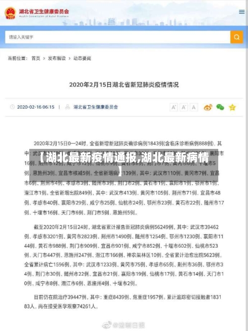 【湖北最新疫情通报,湖北最新病情】