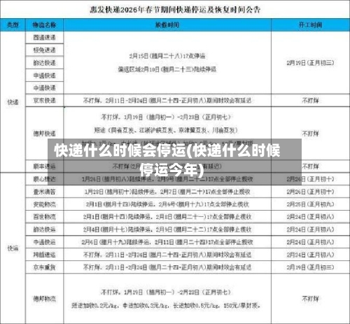 快递什么时候会停运(快递什么时候停运今年)