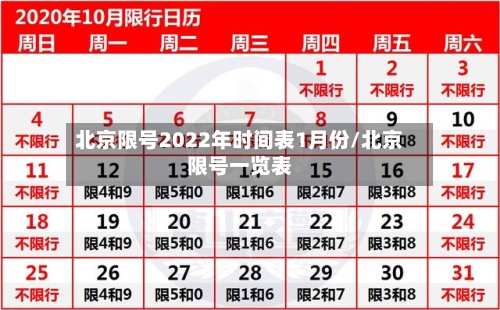 北京限号2022年时间表1月份/北京限号一览表