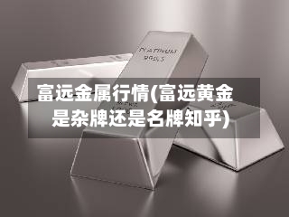 富远金属行情(富远黄金是杂牌还是名牌知乎)-第3张图片
