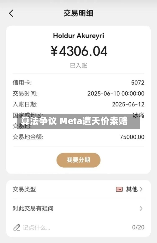 算法争议 Meta遭天价索赔