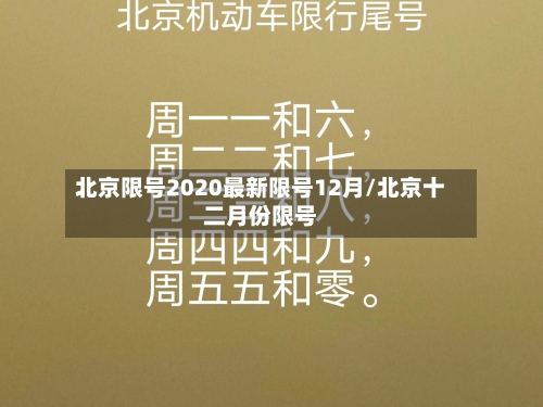 北京限号2020最新限号12月/北京十二月份限号