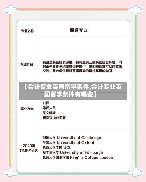 【会计专业英国留学条件,会计专业英国留学条件有哪些】-第2张图片