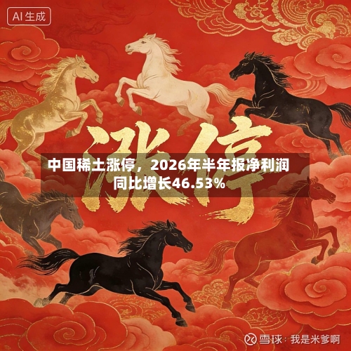 中国稀土涨停，2026年半年报净利润同比增长46.53%