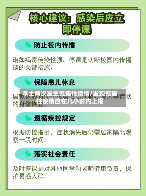 本土再次发生聚集性疫情/发现聚集性疫情应在几小时内上报