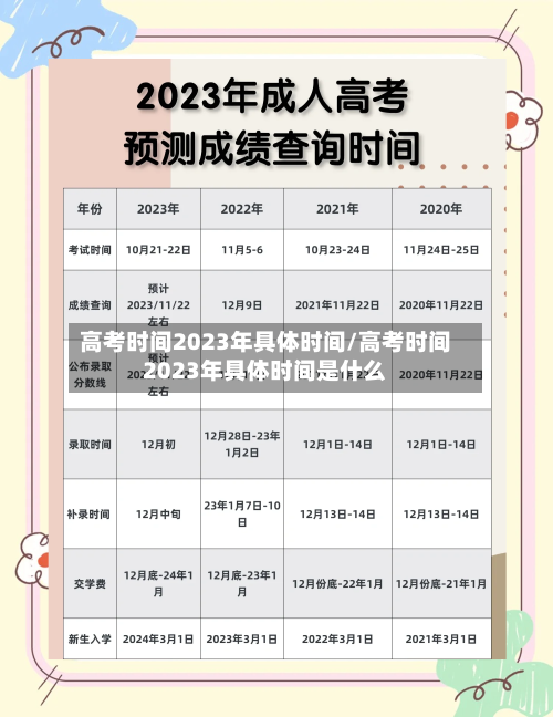 高考时间2023年具体时间/高考时间2023年具体时间是什么-第2张图片