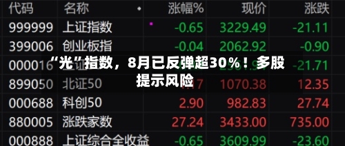“光”指数，8月已反弹超30％！多股提示风险-第1张图片