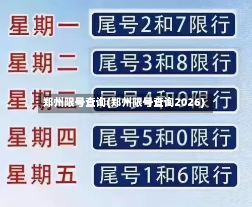 郑州限号查询(郑州限号查询2026)