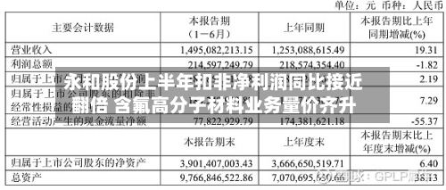 永和股份上半年扣非净利润同比接近翻倍 含氟高分子材料业务量价齐升-第1张图片