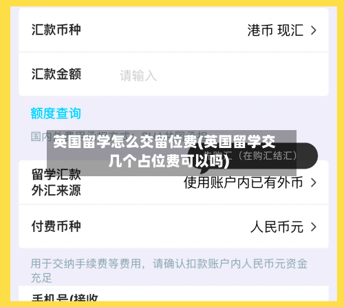 英国留学怎么交留位费(英国留学交几个占位费可以吗)-第2张图片