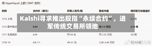 Kalshi寻求推出股指“永续合约	”	，进军传统交易所领地-第1张图片