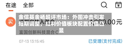 金信基金杨超评市场：外围冲击引发短期调整，红利价值板块配置价值凸显-第2张图片