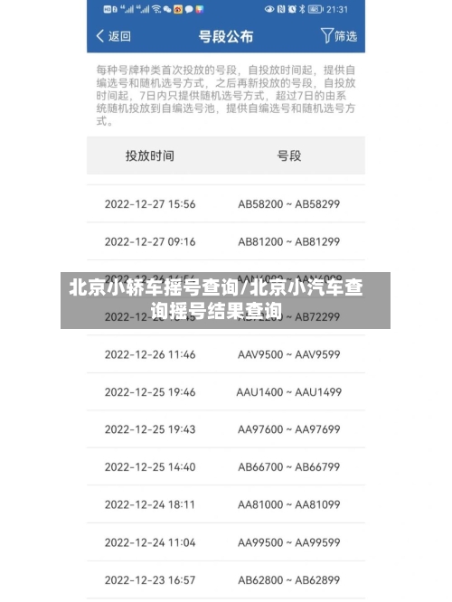 北京小轿车摇号查询/北京小汽车查询摇号结果查询