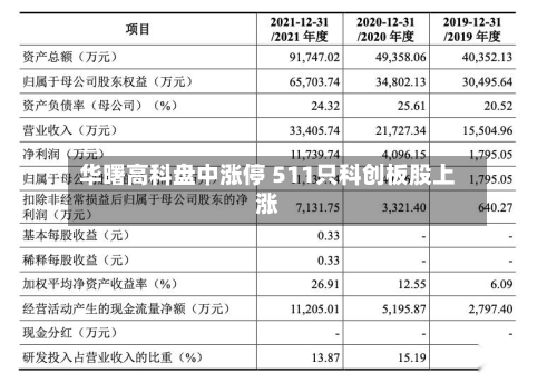 华曙高科盘中涨停 511只科创板股上涨