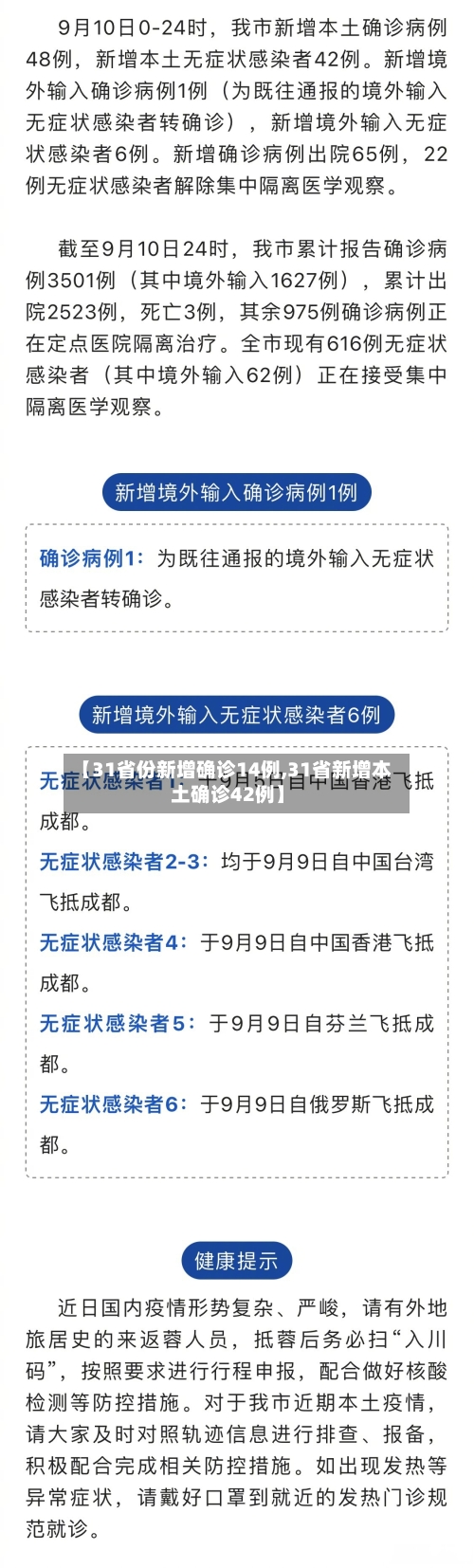 【31省份新增确诊14例,31省新增本土确诊42例】-第2张图片