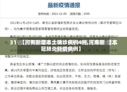 【河南新增本土确诊病例4例,河南新冠肺炎新增病例】-第2张图片