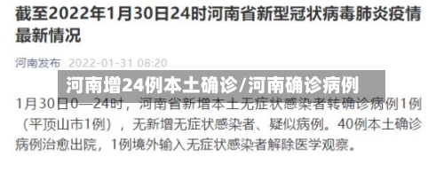 河南增24例本土确诊/河南确诊病例
