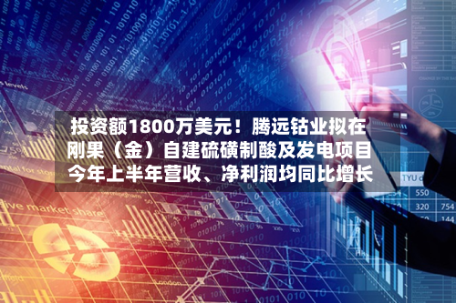 投资额1800万美元！腾远钴业拟在刚果（金）自建硫磺制酸及发电项目 今年上半年营收、净利润均同比增长