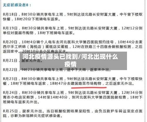 河北疫情源头已找到/河北出现什么疫情