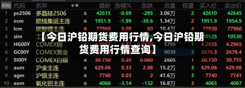 【今日沪铅期货费用行情,今日沪铅期货费用行情查询】-第2张图片