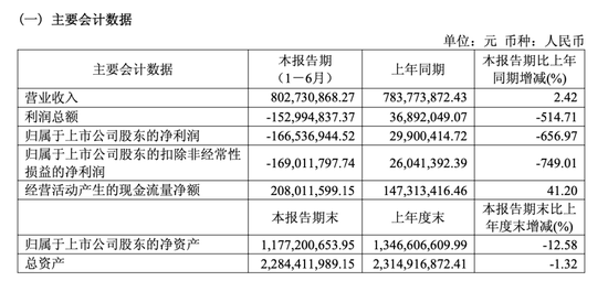 新材料龙头，上半年亏损1.67亿元	，推逾806万股激励计划